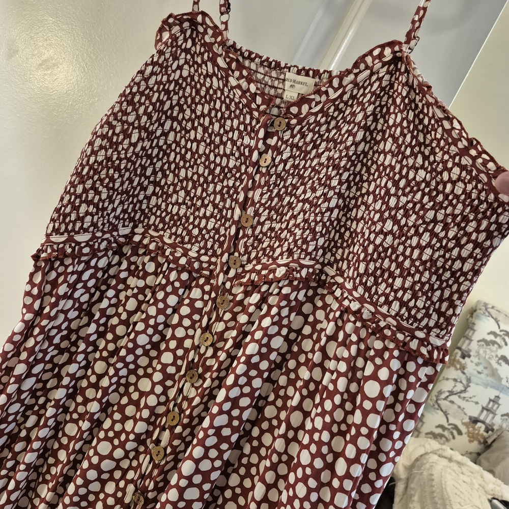 Burgundy and White Dress